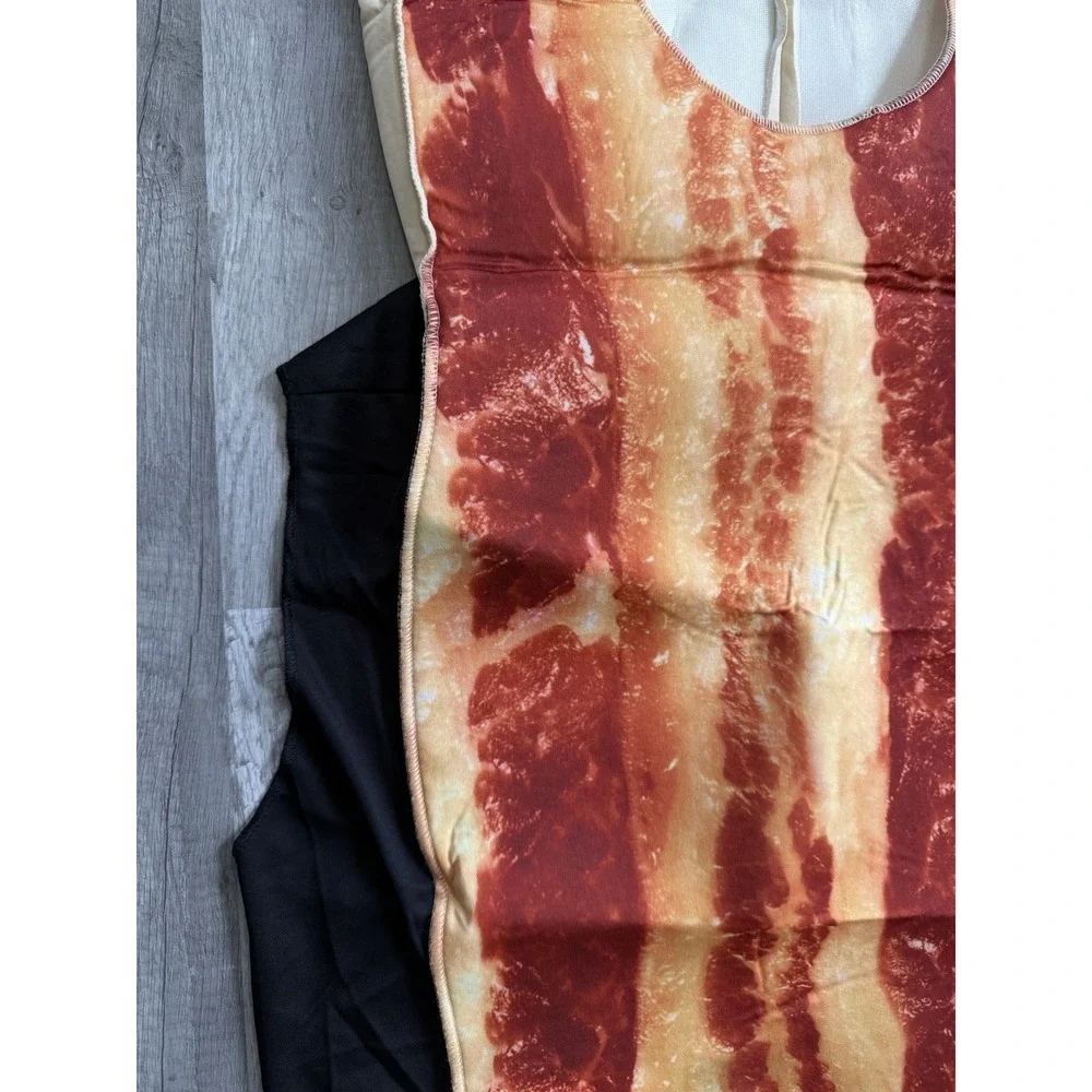 Bacon Strip Costume Adult One Size Funny Food Halloween Party Polyester Novelty